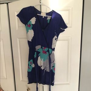 Yumi Kim blue flower silk dress small